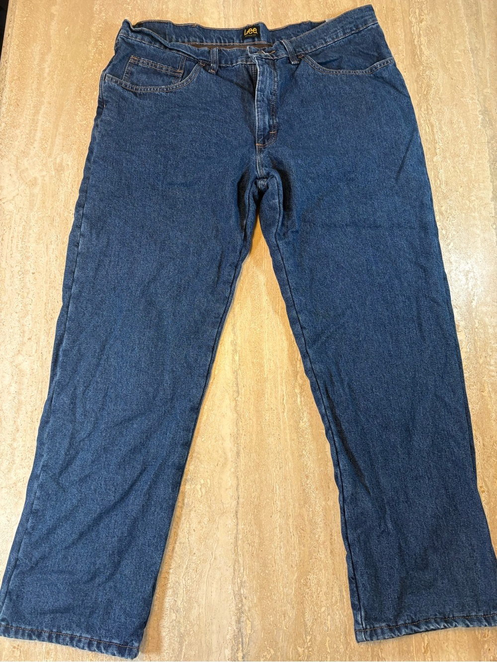 Lee Men's Indigo Blue Fleece-Lined Denim Jeans